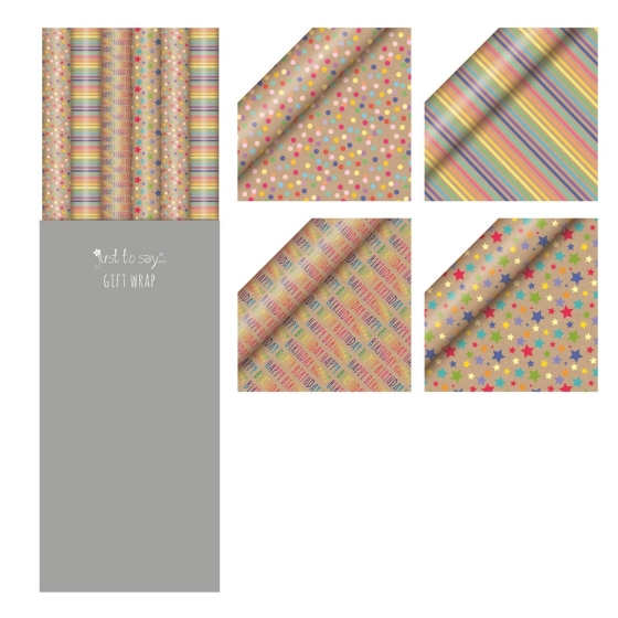 CJ1504 SJ14801 WRAP 3M ROLL PRINTED KRAFT