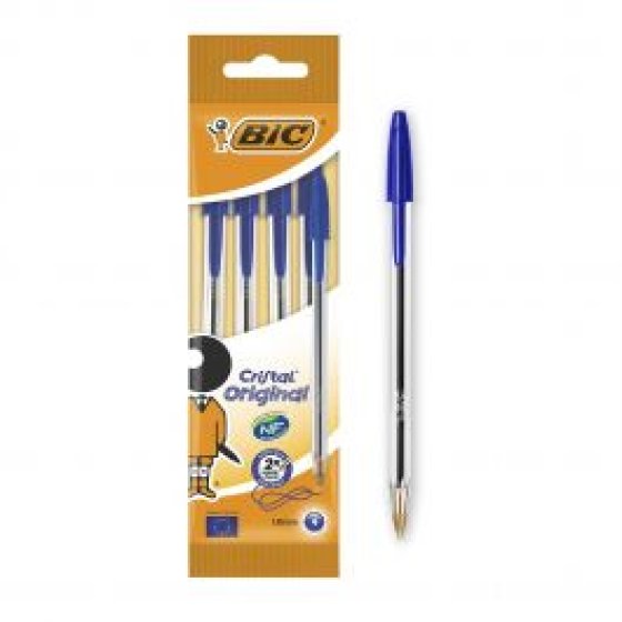 CH0907 SH06802 PEN BIC CRISTAL POUCH 4 BLUE