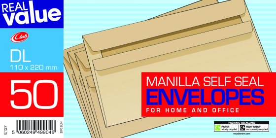 SH01013 ENVELOPES DL MAN 50S REALVALUE