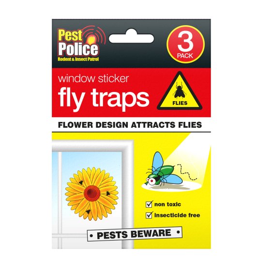 FLY TRAPS WINDOW STICKER 3PK