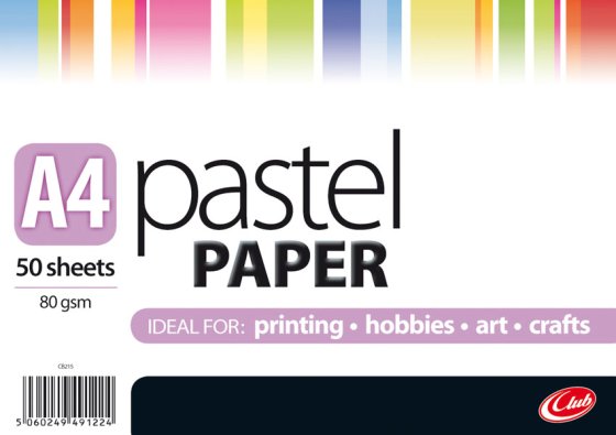 SH04306 A4 PASTEL PAPER 50 SHEET 80GSM