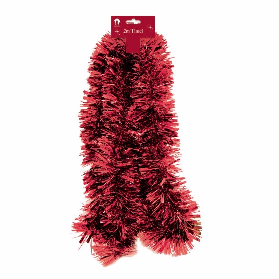 XH3501 TINSEL 2M X 70MM CHUNKY RED