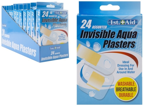 SJ11209 SJ11209 PLASTERS INVISIBLE AQUA 24PK ASST