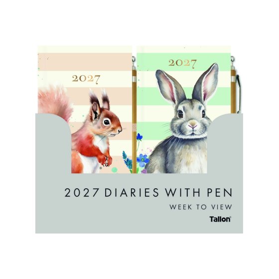DJ0704 2027 DIARY SLIM ANIMALS WTV WITH PE