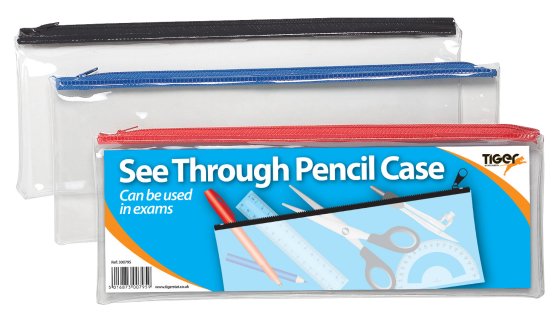 SH06503 PENCIL CASE CLEAR LARGE 30X12C