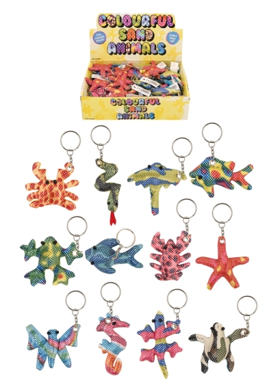 SJ09708 KEYRING SAND ANIMALS 7-12CM ASST