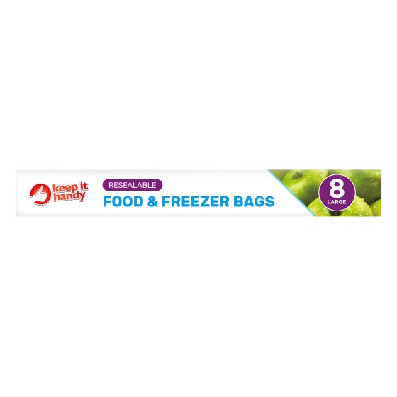 BAGS FOOD N FREEZER L RESEALABLE CLICK SEAL