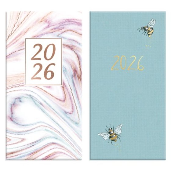 DH0510 DIARY SLIM WTV MARBLE BEE ASST