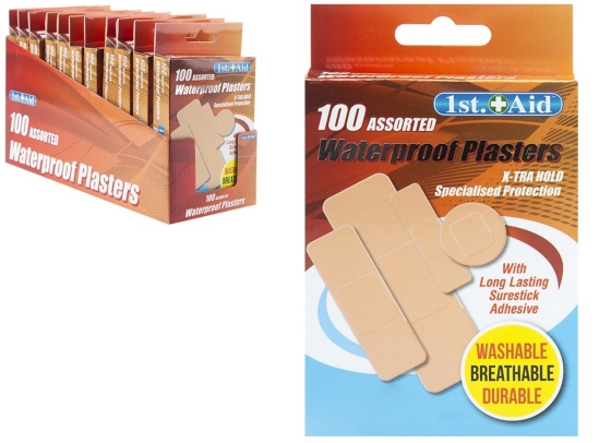 SJ11207 SJ11207 PLASTERS WATERPROOF 100PK ASST