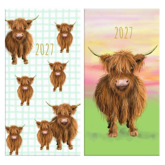 2027 DIARY SLIM WTV HIGHLAND COW ASSTD