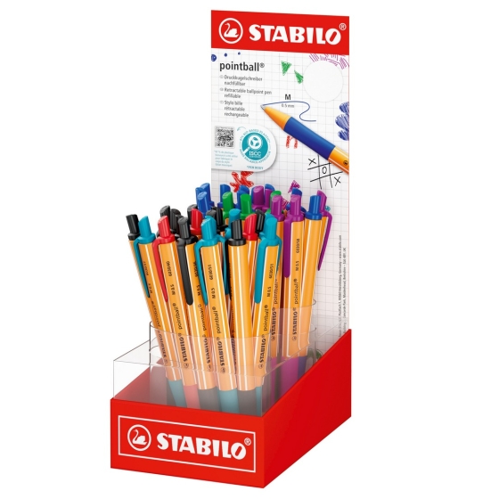 SJ07011 PENS STABILO POINTBALL RETRACTABLE ASST