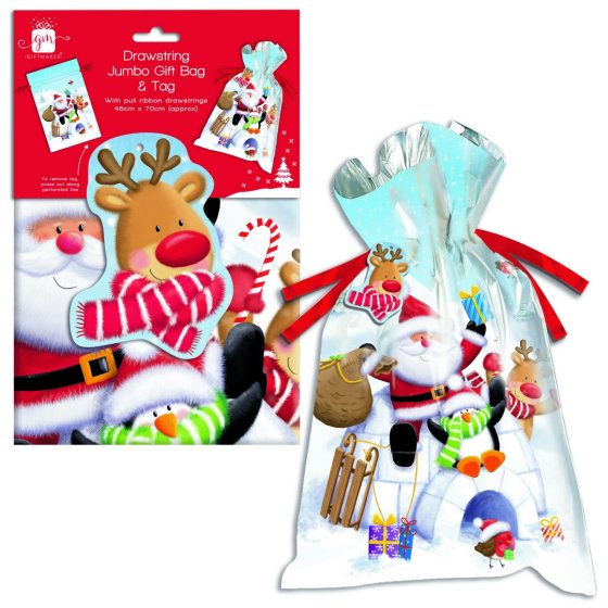 GIFT BAG DRAWSTRING JUMBO 46X70CM