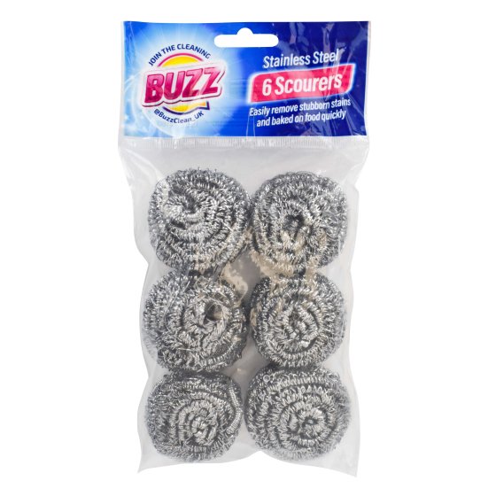 SCOURER STAINLESS STEEL 6 PK