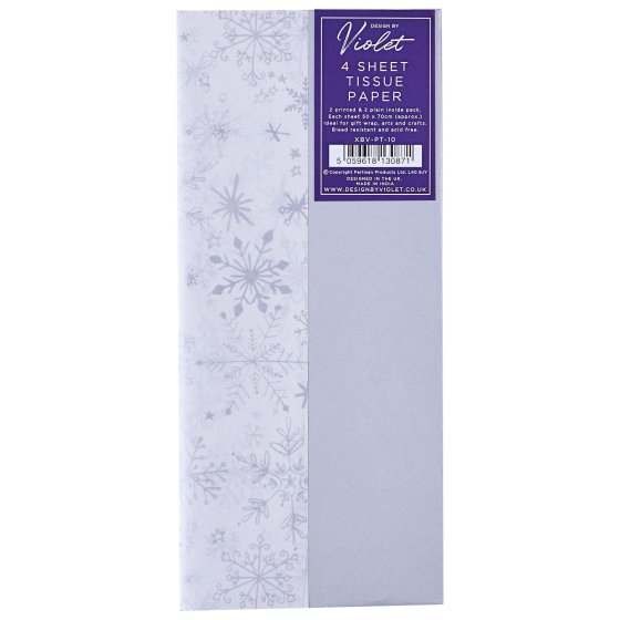XH2404 TISSUE SILVER SNOWFLAKE PRINT