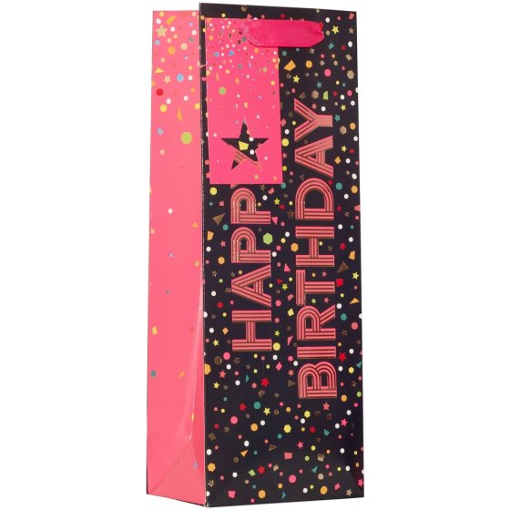 SJ15406 SJ15406 BOTTLE BAG HAPPY BIRTHDAY PINK