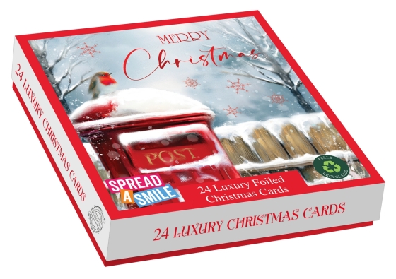 CARDS BOX 24 LUX CHRISTMAS POST