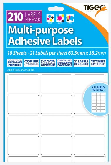 SH04105 LABELS A4 PRINTER LABELS 63X 3