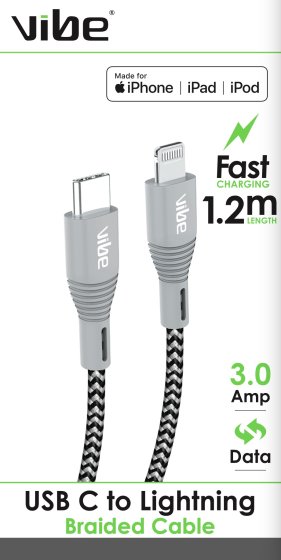 SH04606 USB C TO LIGHTNING 1.2M BRAIDE