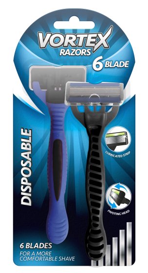 RAZOR MENS 6 BLADE 2 PACK