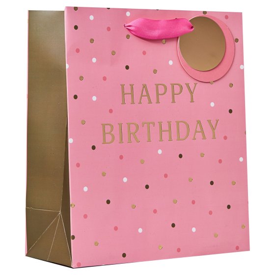 SH14213 GIFT BAG HAPPY BIRTHDAY PINK M