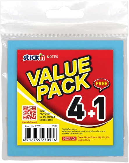WF00709 STICKY NOTES ASSORTED 76X76MM