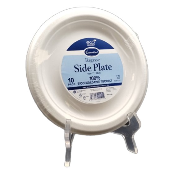 SH11808 PLATES SIDE WHITE 7INCH BAGASS