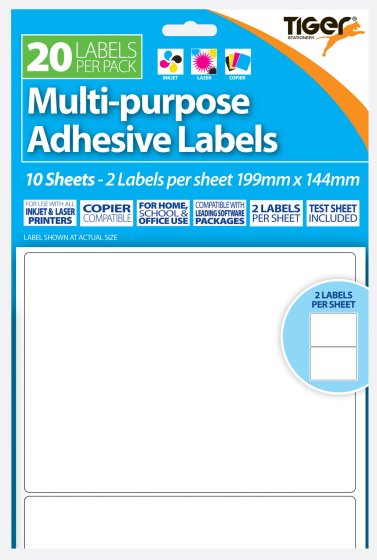 SH04102 LABELS A4 PRINTER 199X144MM 10