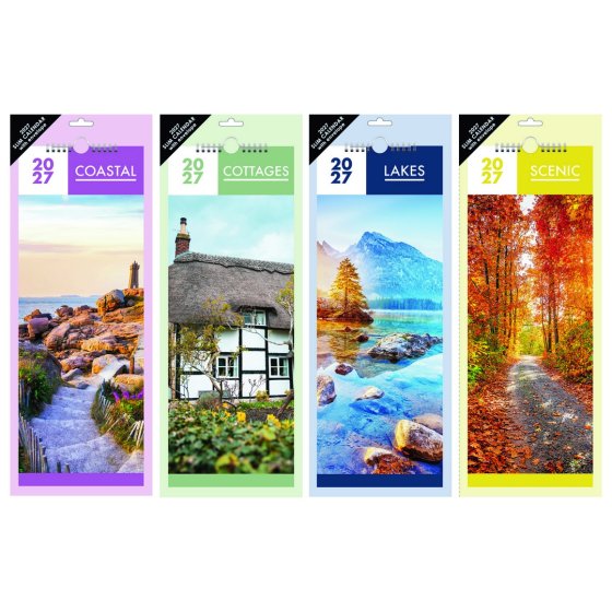 DJ1203 2027 CALENDAR SLIM COSTAL COTTAGES