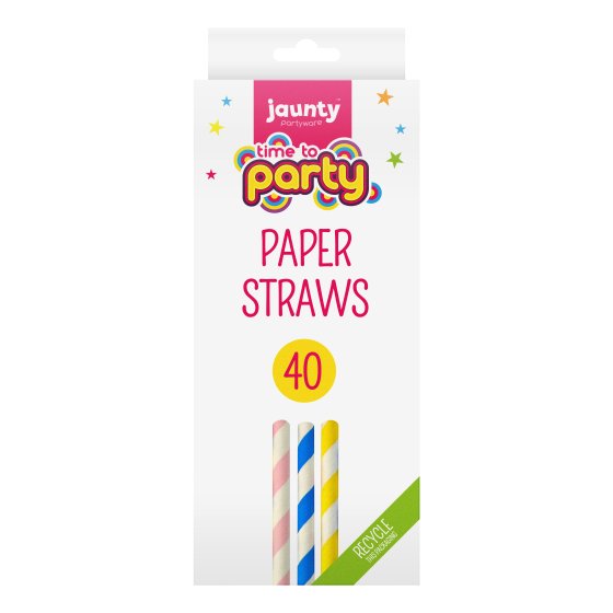 STRAWS PAPER 40PK CLIPSTRIP