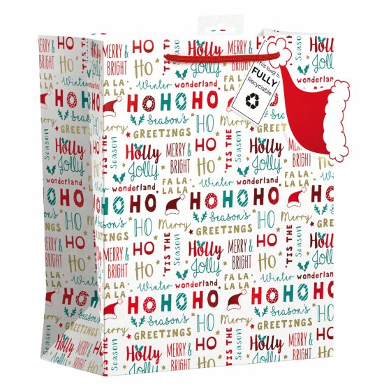 XH3001 GIFT BAG MERRY CHRISTMAS TEXT