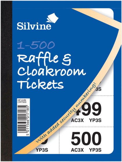 SH02812 SILVINE CLOAKROOM TKTS 1-500