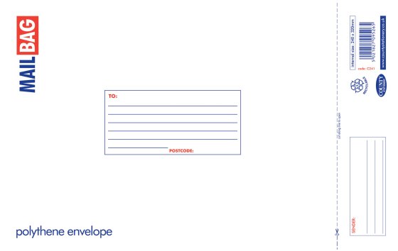 CH1918 SH00408 MEDIUM POLYTHNE MAIL BAG 24X32