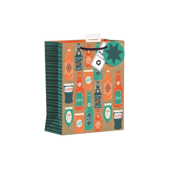 SH14429 GIFT BAG BEER BOTTLE MED