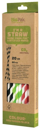 **WIGIG** STRAWS BIOPAK PAPER MIXED 20PK