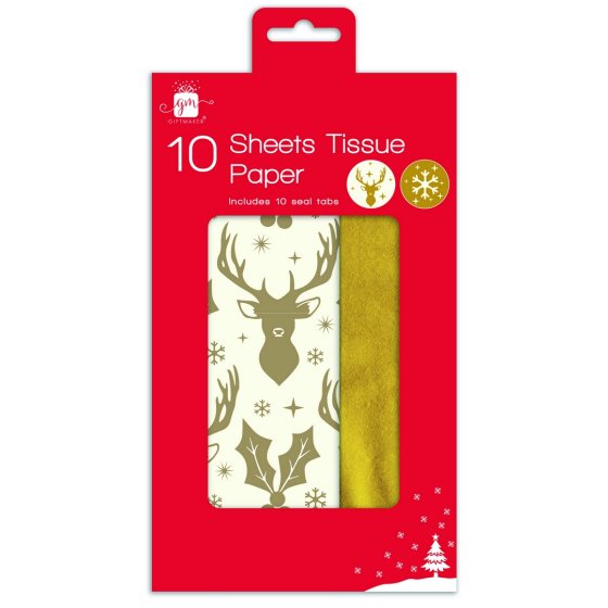 TISSUE STAG N GOLD 10 SHEET
