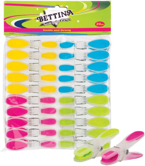 SH11512 BETTINA SOFT GRIP PEGS 20PK
