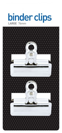 SH04816 CARD 2 76MM BINDER CLIPS