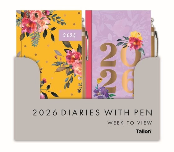 DH0702 DIARY SLIM WTV FLORAL WITH PEN