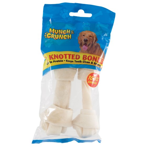 BLEACHED KNOTTED BONE DOG TREAT
