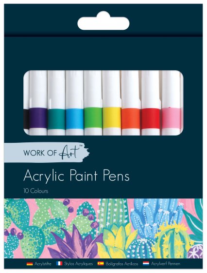 SH08607 PENS ACRYLIC PAINT 10 COLOURS