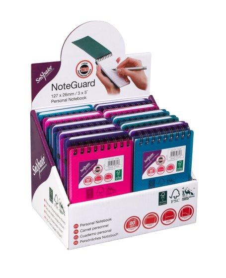 CJ0708 SJ02203 NOTEBOOK SNOPAKE POLY COVER A6 H/BACK ASST