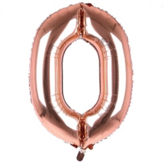 BALLOON 34IN ROSE GOLD NO 0 FOIL