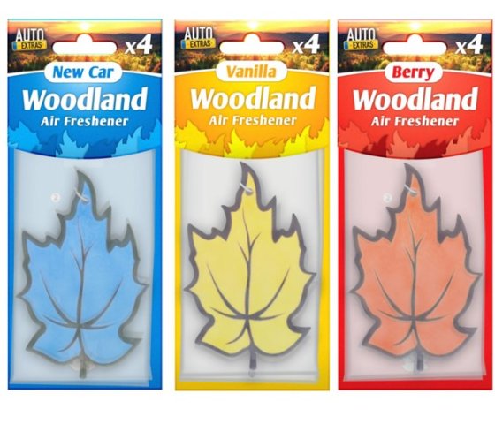 AIR FRESHENER WOODLAND CAR 4PK CLIPSTRIP
