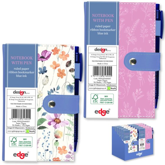 SH01301 NOTEBOOK WILD BLOOM SLIM PEN