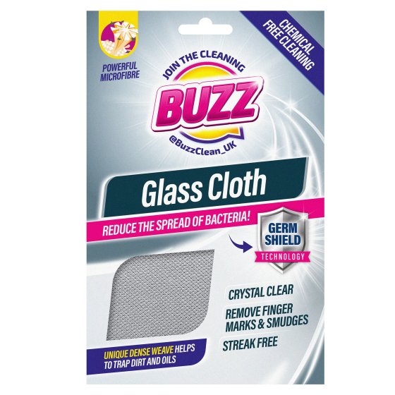 BUZZ MICROFIBRE GLASS CLOTH WITH GERM SHIELD