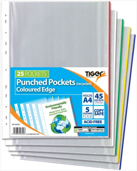 SH03206 PUNCHED POCKETS RECYCLED 25S