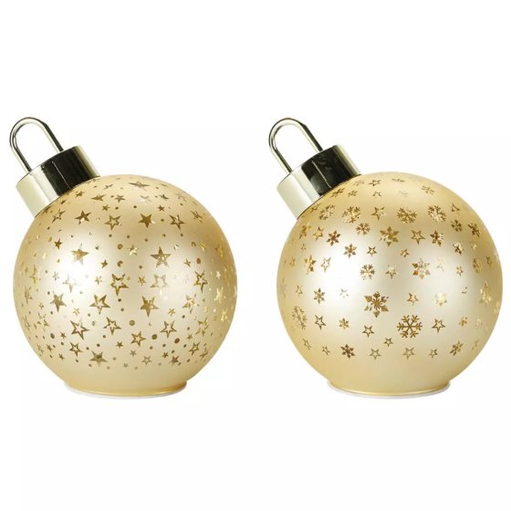 XMAS BALL WITH LED 15CM ASST