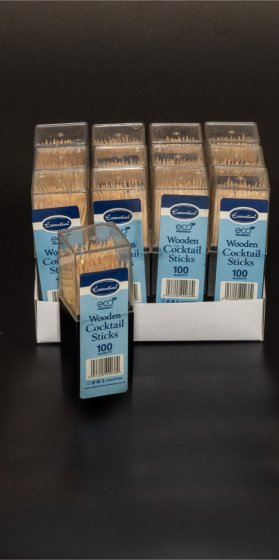 CH1506 COCKTAIL STICKS WOODEN TUB OF 100