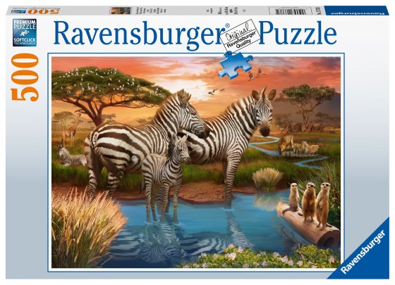 NEW FOR 2024 SG09305 JIGSAW 500 PCE ZEBRA AT WATERH