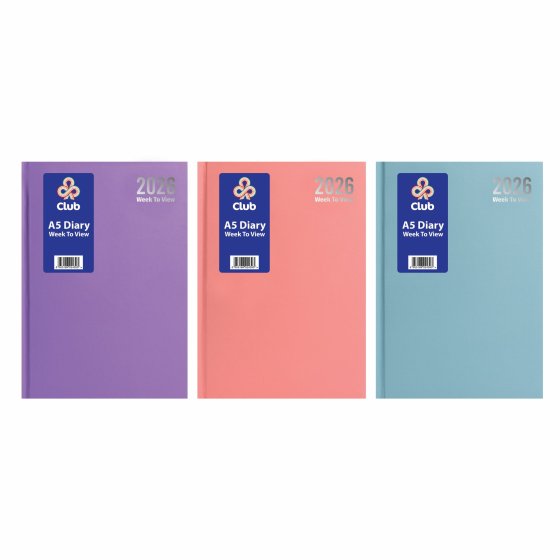 DH0109 DIARY A5 WTV PASTEL HCOVER